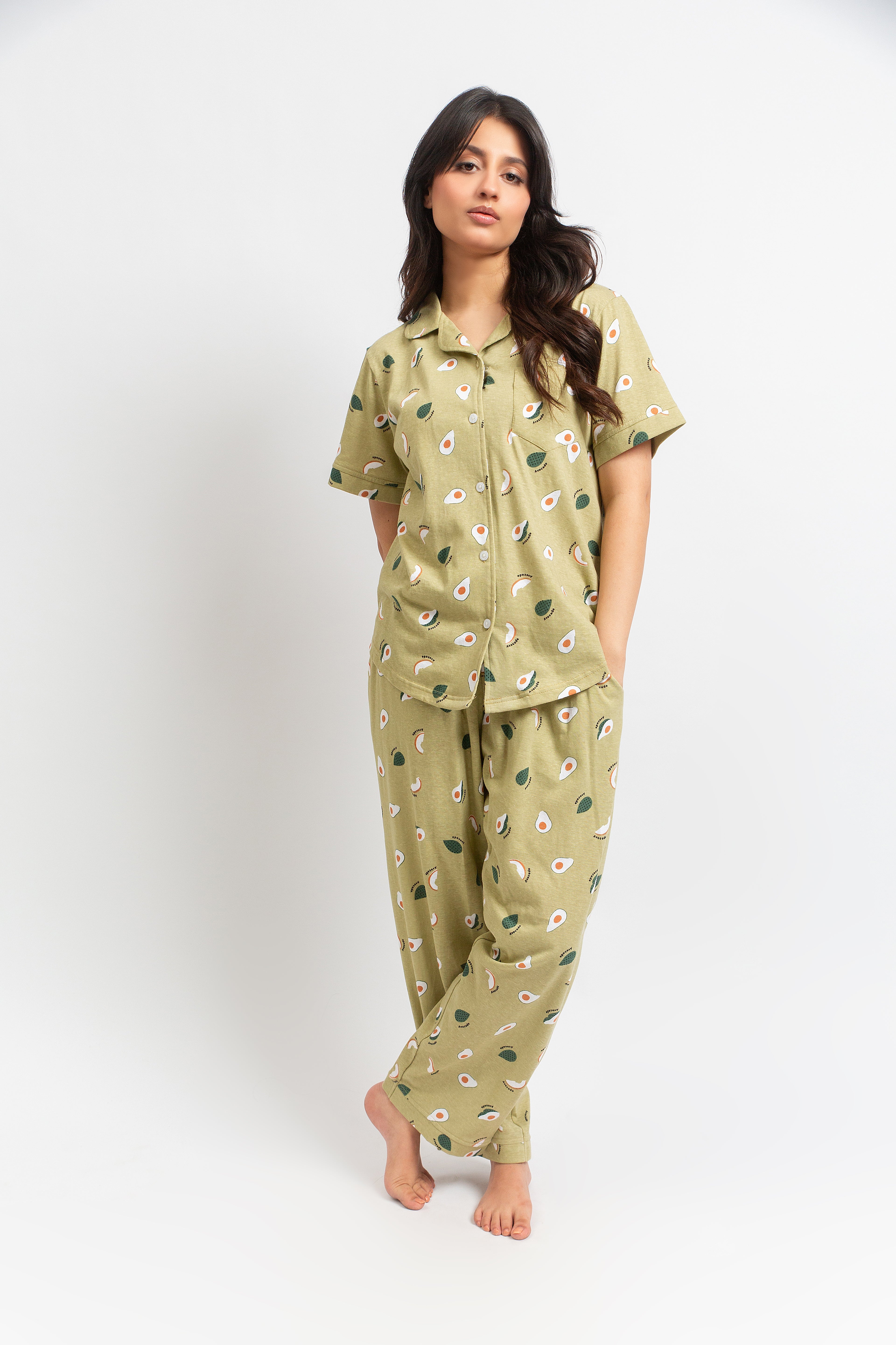 Front Open Avocado - PJ Set